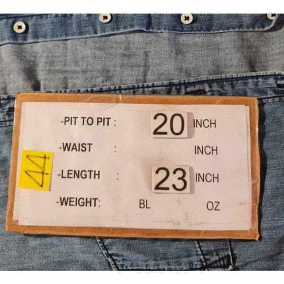 celio Womens Button Up Shirt Size S Blue Chambray Long Sleeve Curve Hem   44P - Picture 7 of 7